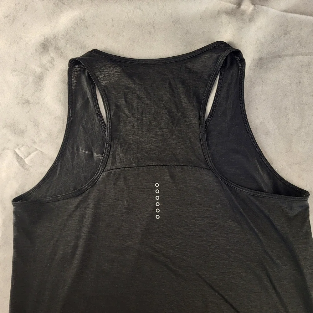 Nike Dri-FIT Women's XS Sheer Black Racerback Tank Scoop Neck Moisture Wicking